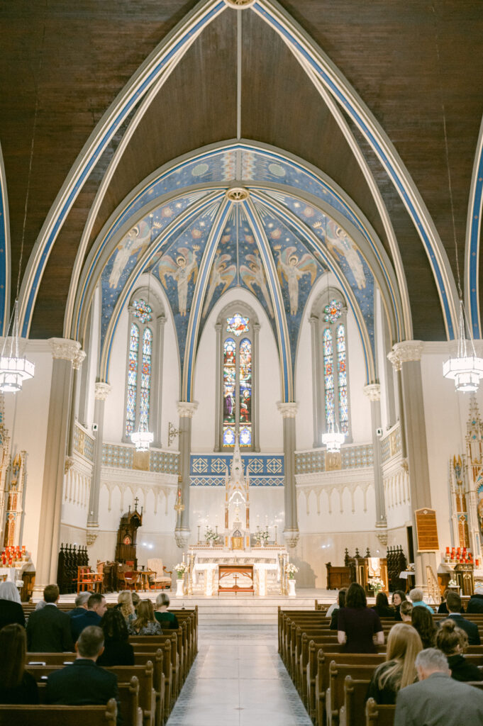 Sanctuary of St. John the Evangelist Indianapolis Catholic wedding 