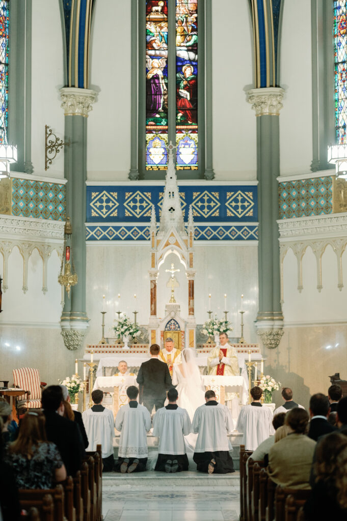 Sanctuary of St. John the Evangelist Indianapolis Catholic wedding 