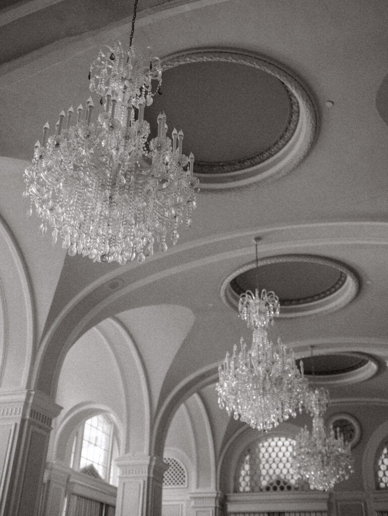 Chandeliers at the Omni Severin in Indianapolis 