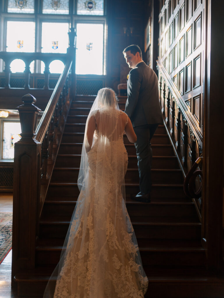 Bride and groom at Laurel Hall Indianapolis 