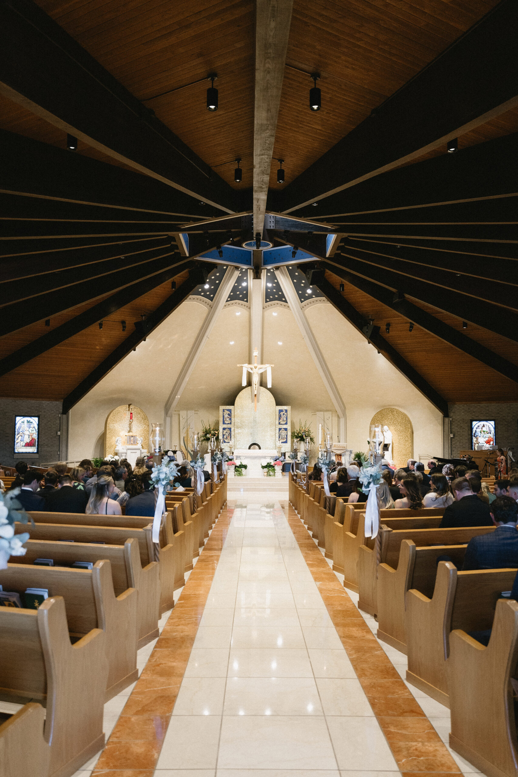 The interior of Our Lady of Mount Carmel in Carmel Indiana